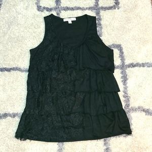Black Ruffled Top
